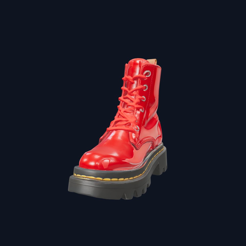 Stylish Red Combat Boot D Model Pack