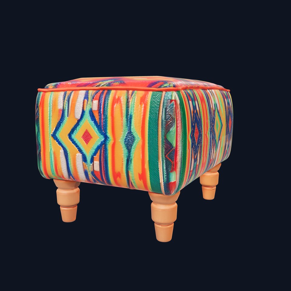 Colorful Ottoman Model Pack with PBR Textures