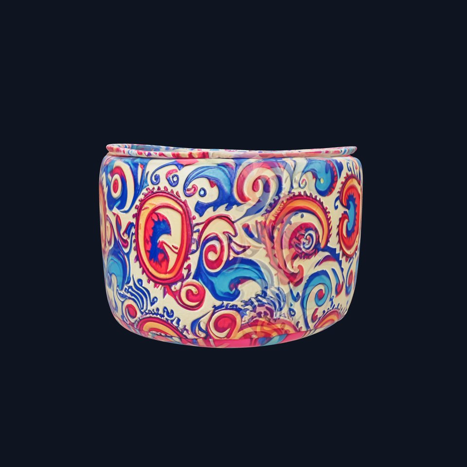 Vibrant Ottoman Model Pack with Detailed Fabric Design viewer poster