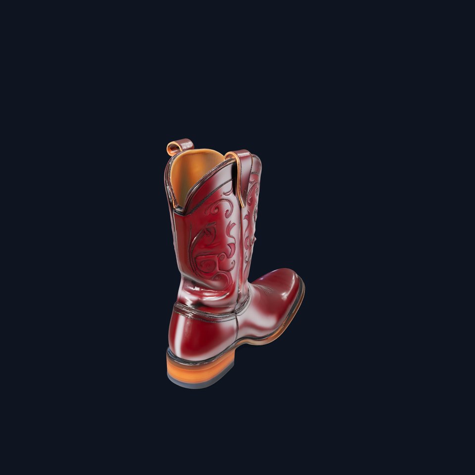 Cowboy Boot D Model Pack with Detailed Stitching viewer poster