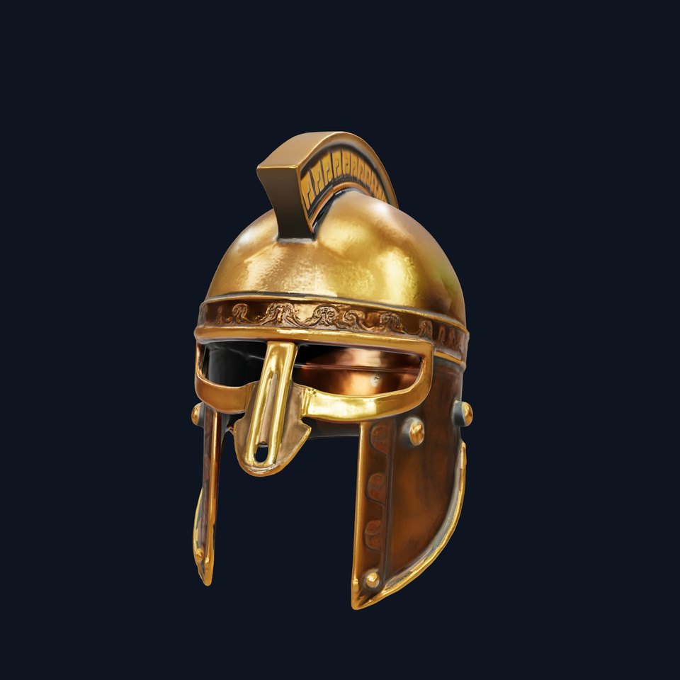 Ancient Warrior Helmet D Model Pack