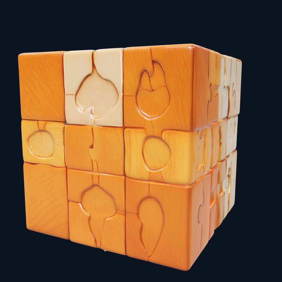 Wooden Puzzle Cube Model Pack viewer poster