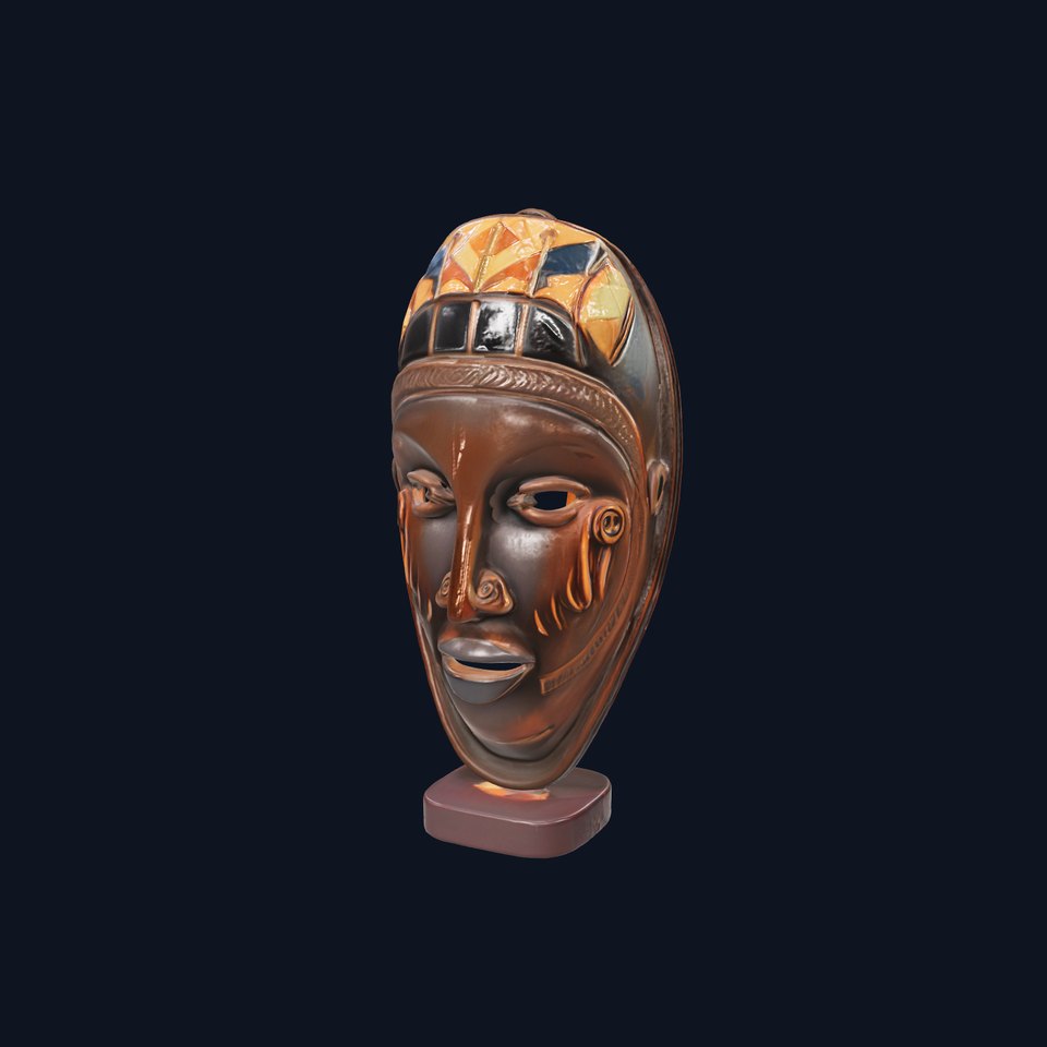 Decorative African Mask Model Pack  Tribal Mask Sculpture Set