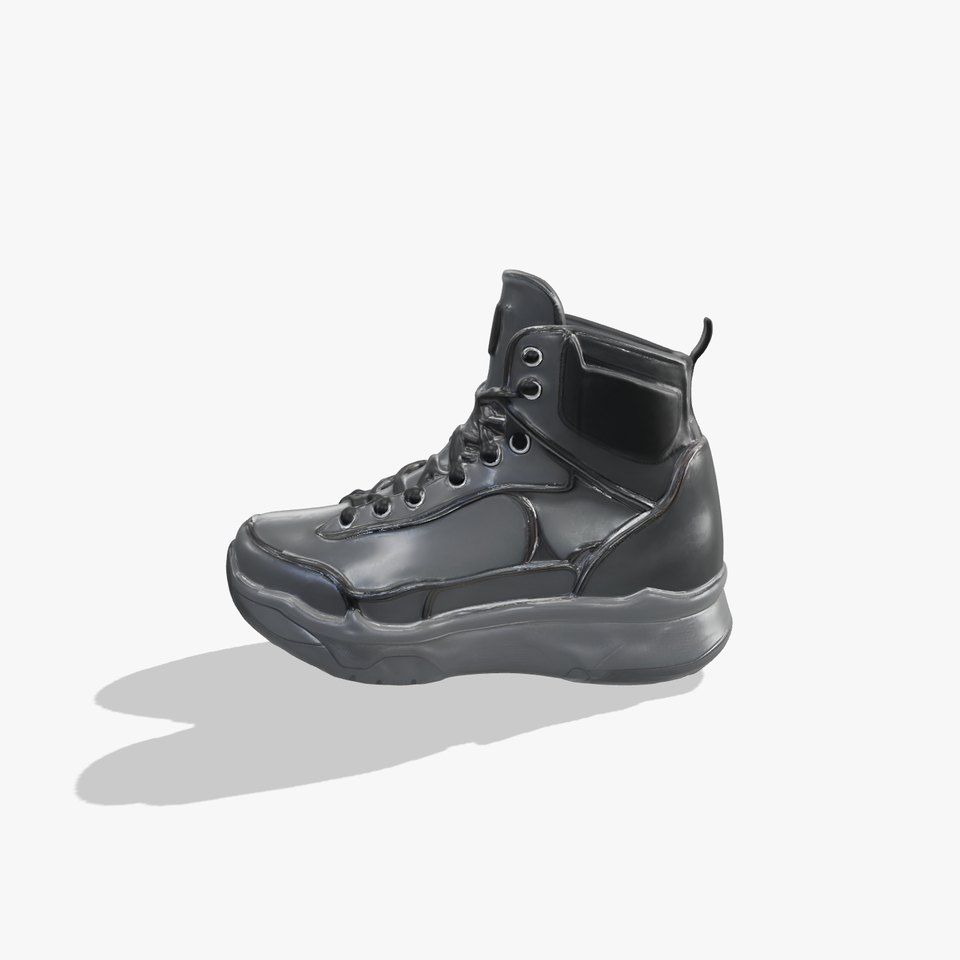 Black Tactical Boot D Model Pack