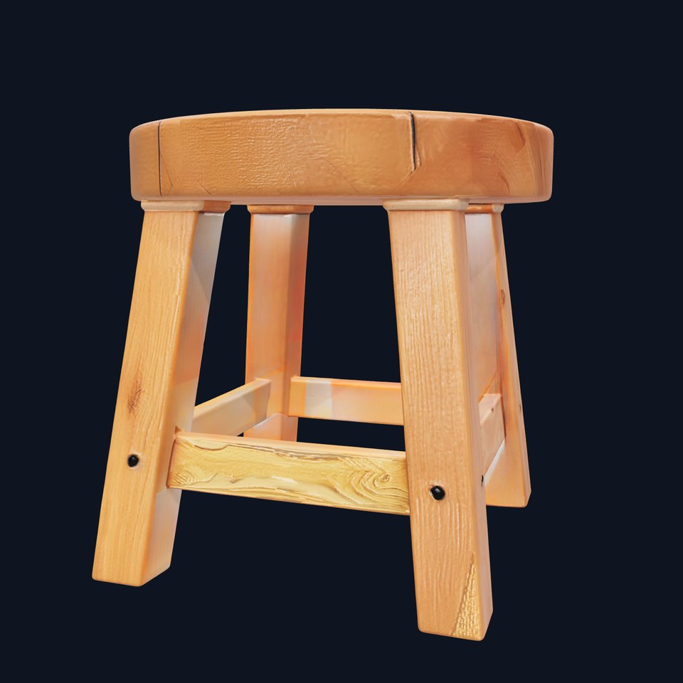 Wooden Stool D Model Pack