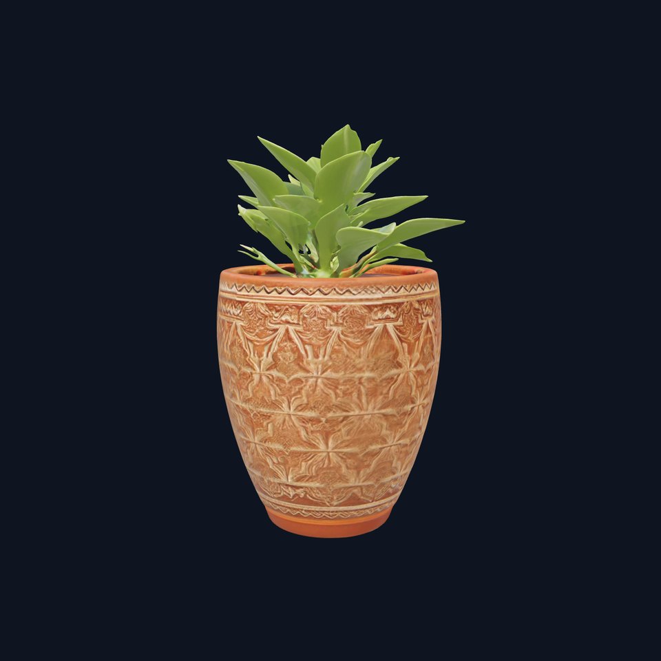 Decorative Plant in Ornate Pot Model Pack viewer poster