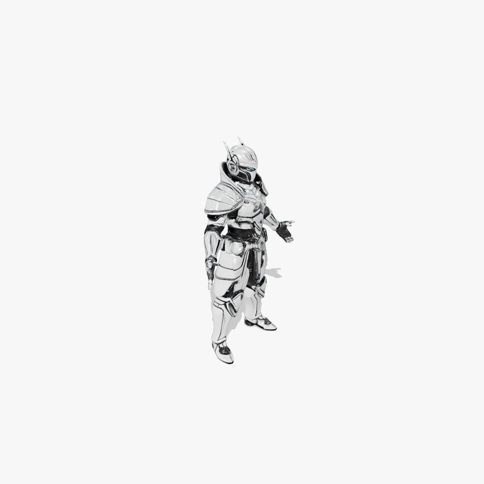 Cyber Warrior Knight  Futuristic Armor D Character Model