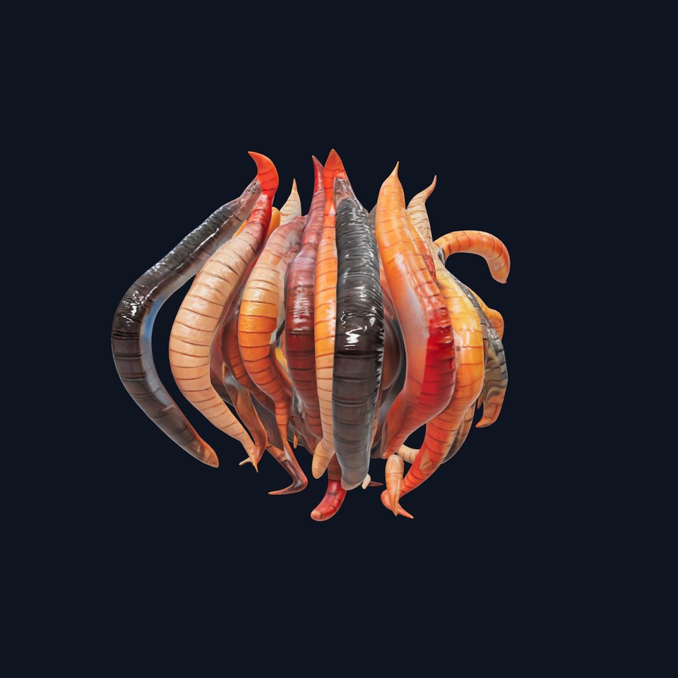 Realistic Worm Model Pack for Detailed Rendering