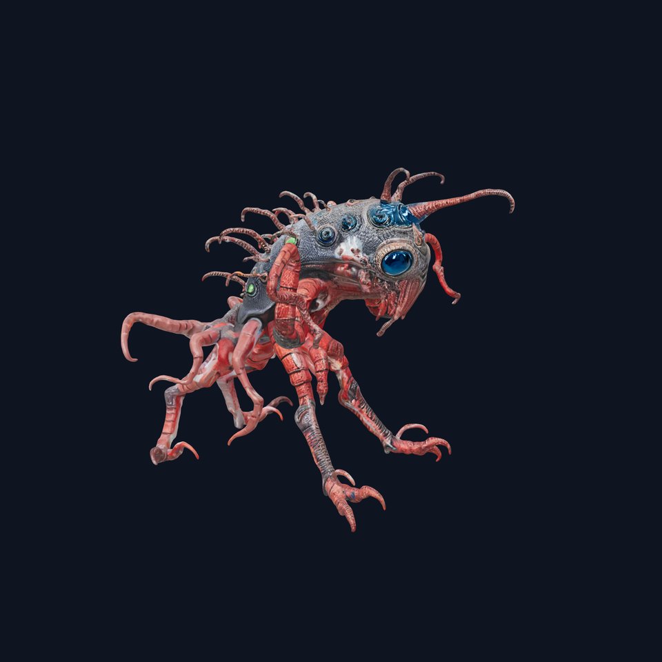 Alien Creature Model Pack with Tentacles and Eyes