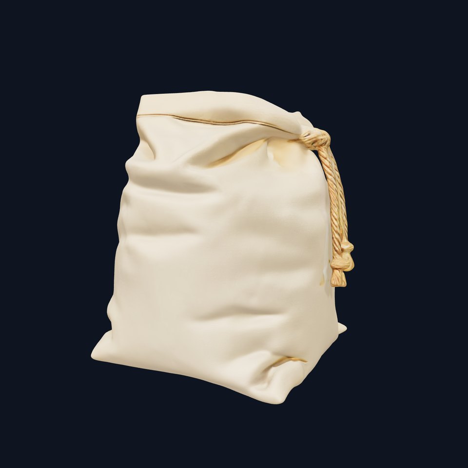 Canvas Drawstring Bag D Model Pack