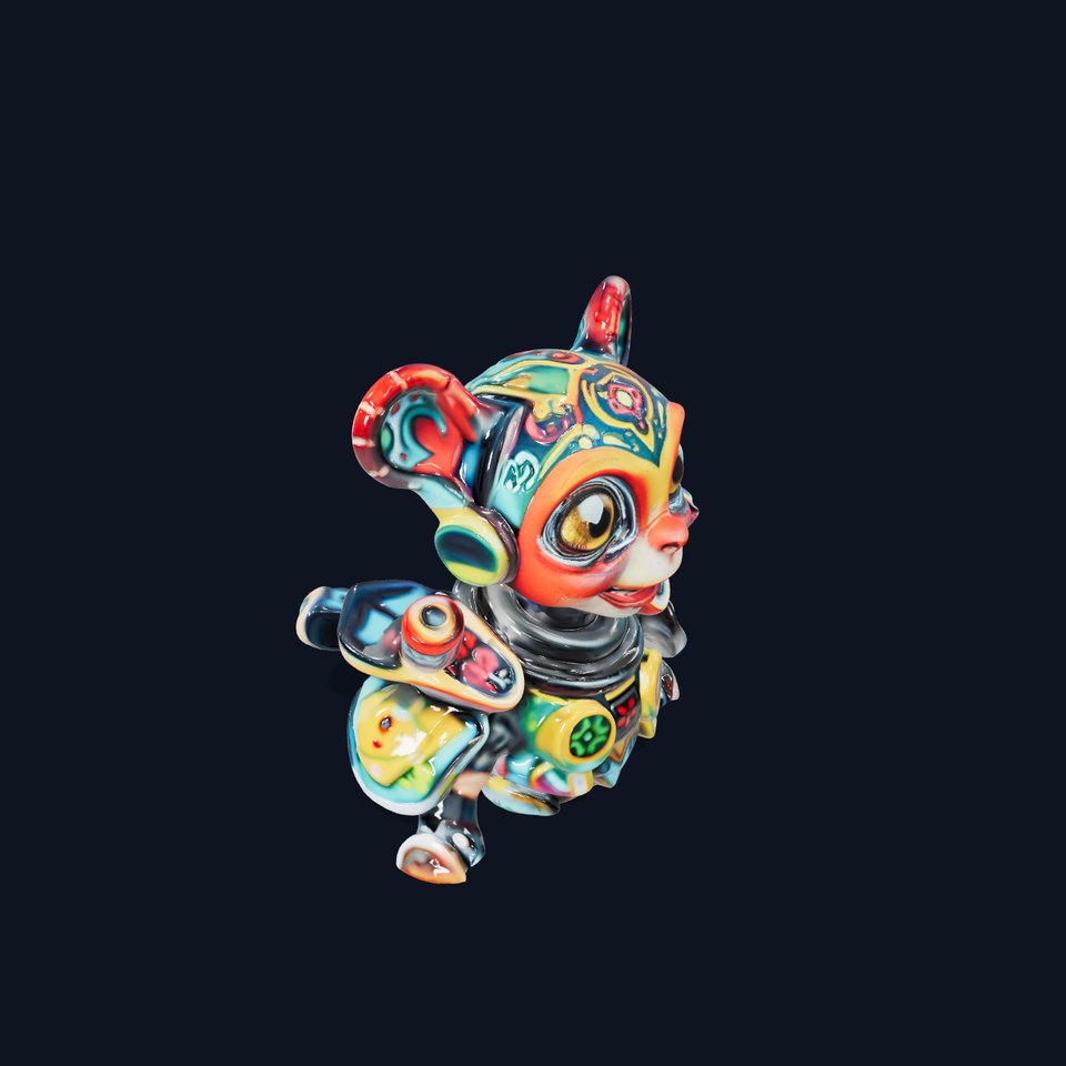 Colorful Robotic Fantasy Creature Model Pack