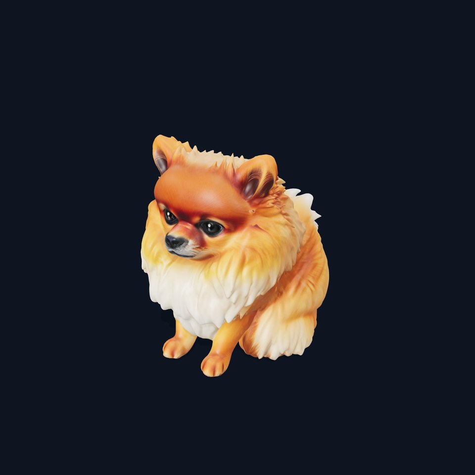 Fluffy Pomeranian Dog Model Pack