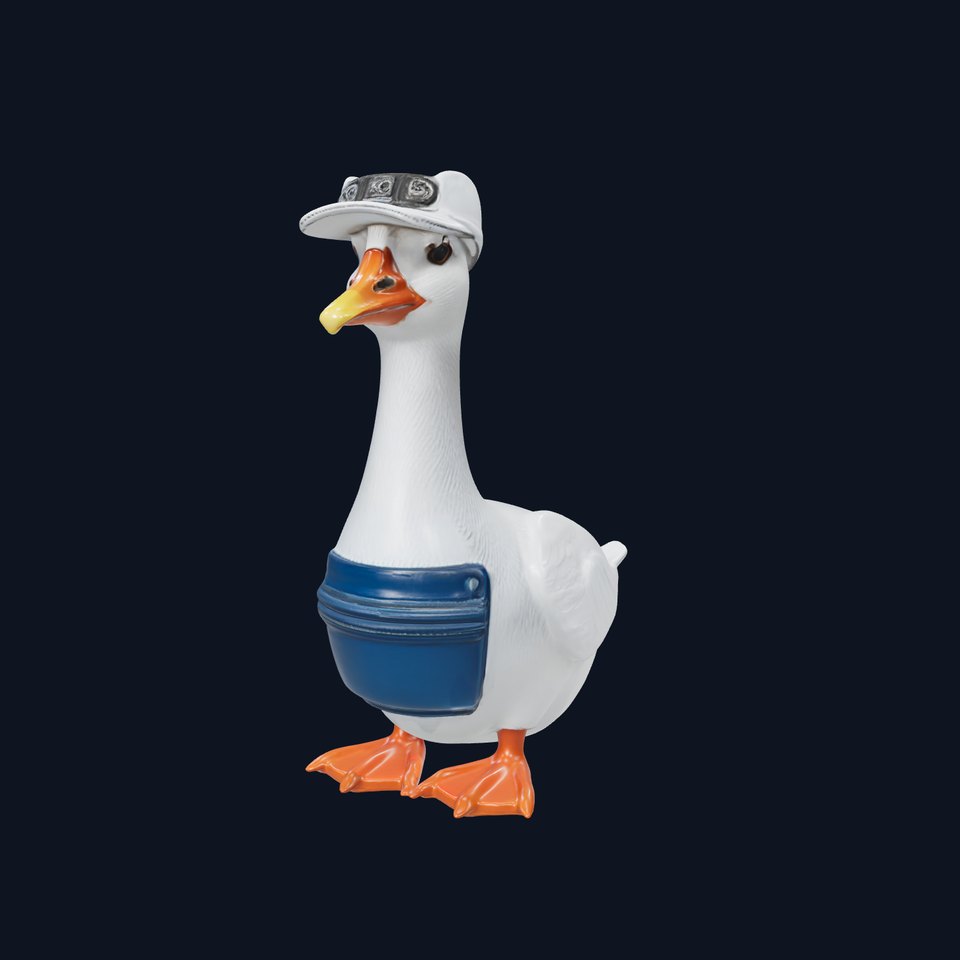Stylized Goose with Hard Hat and Apron Model Pack