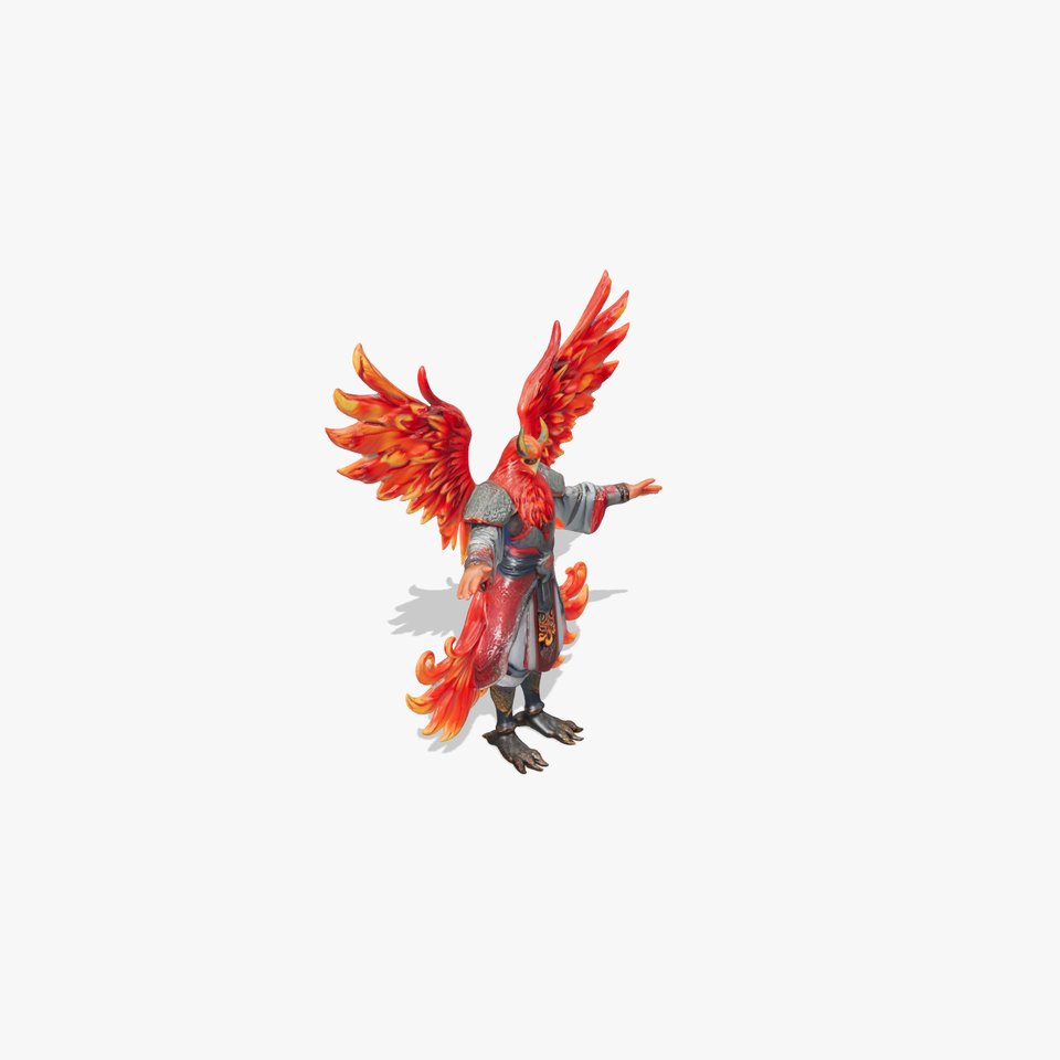 Phoenix Guardian D Model  Majestic Firebird Warrior