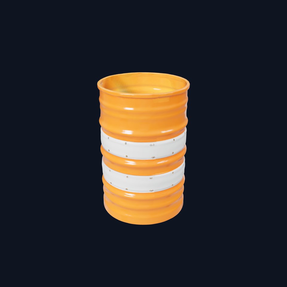 Orange Metal Barrel Model Pack for D Rendering and Gaming