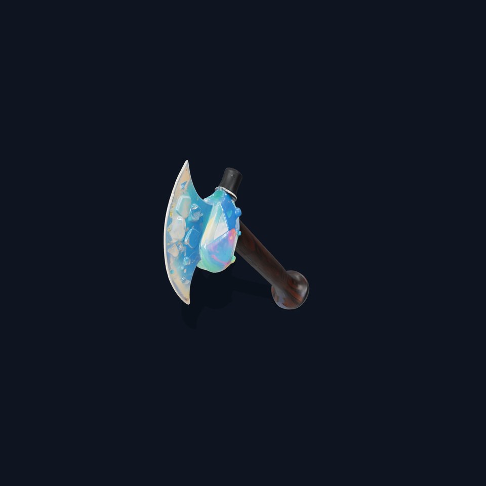 Opalescent Fantasy Axe Model Pack