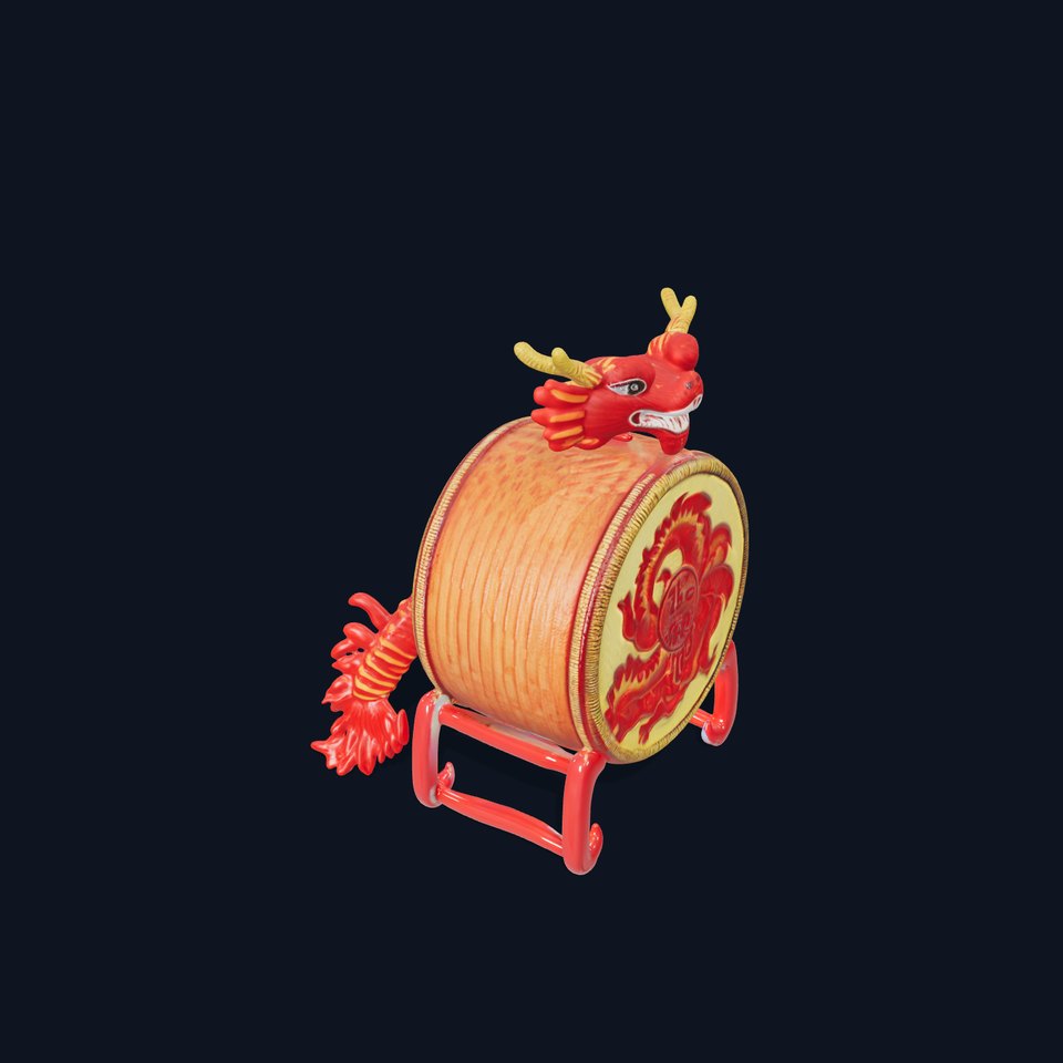 Traditional Dragon Drum Model Pack