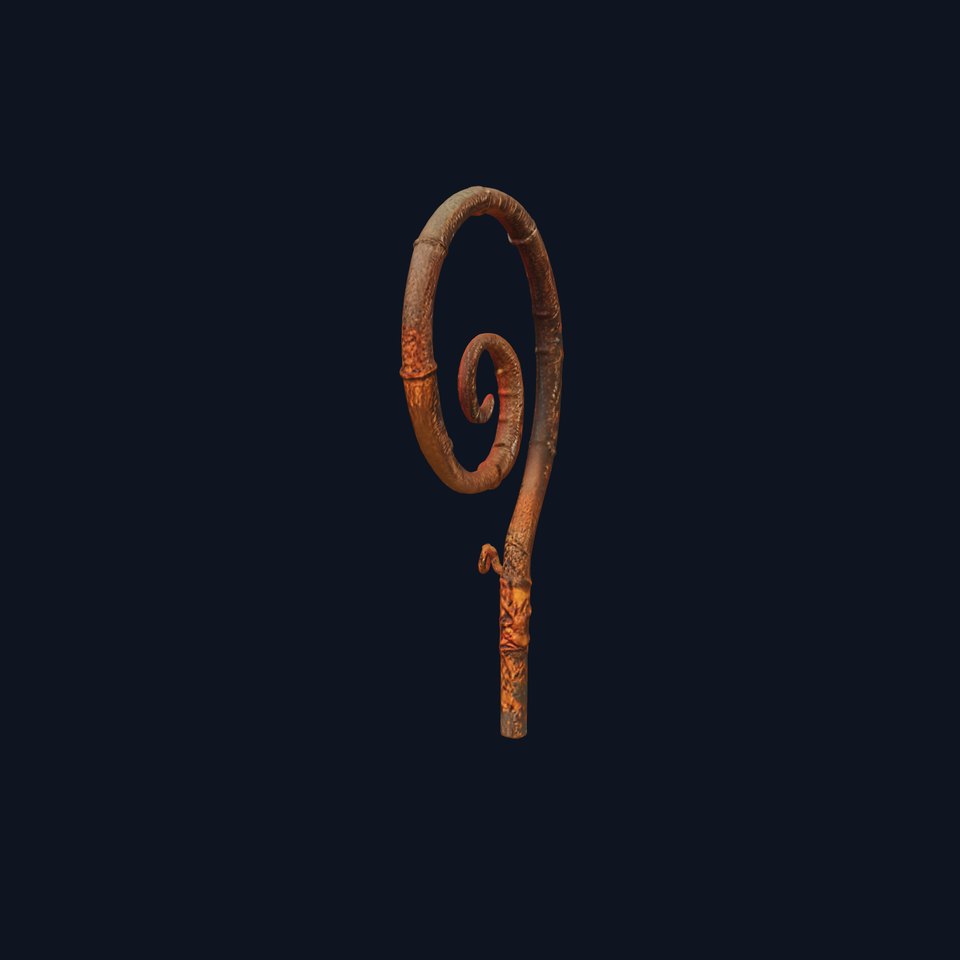 Vintage Metal Spiral Staff Model Pack