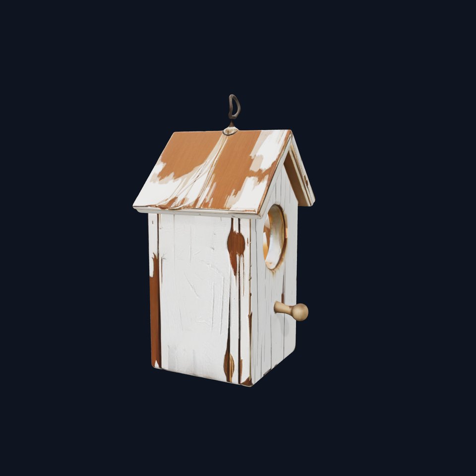 Rustic Wooden Birdhouse Model Pack