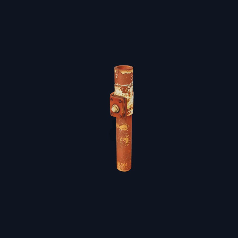 Rusty Metal Pipe with Clamp Model Pack viewer poster