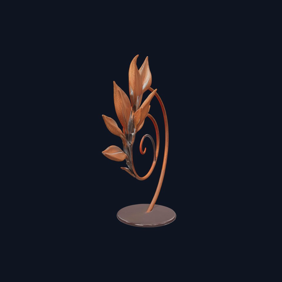 Elegant Spiral Leaf Sculpture Model Pack