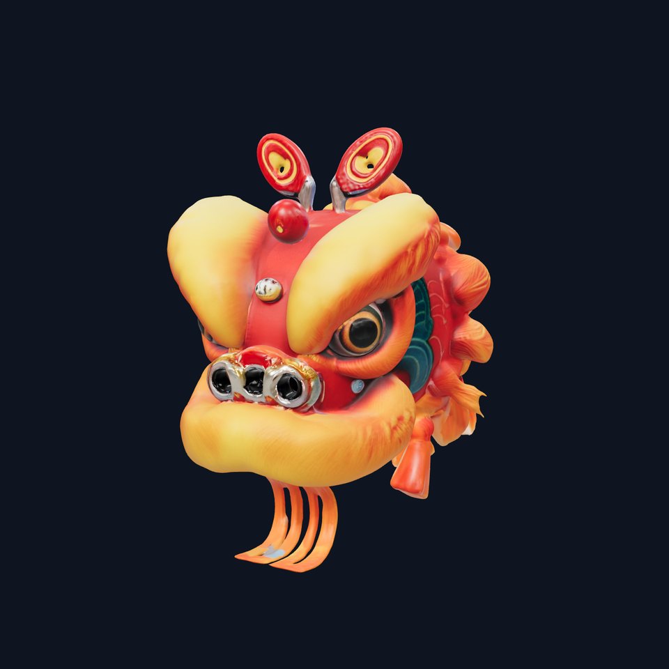Vibrant Chinese Lion Dance Model Pack