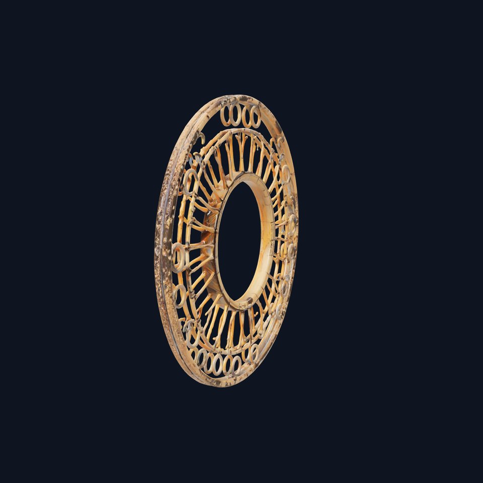 Vintage Circular Metal Wall Art Model Pack