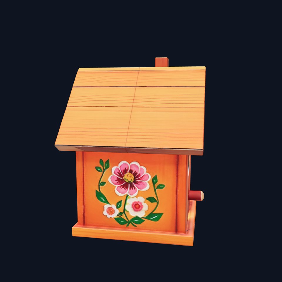 Decorative Birdhouse Model Pack with Floral Design