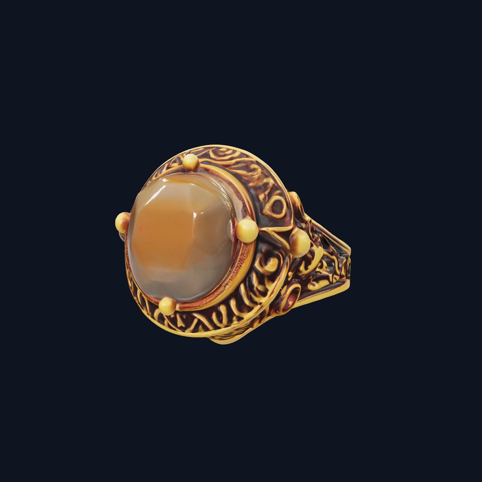 Ornate Gold Ring D Model Pack