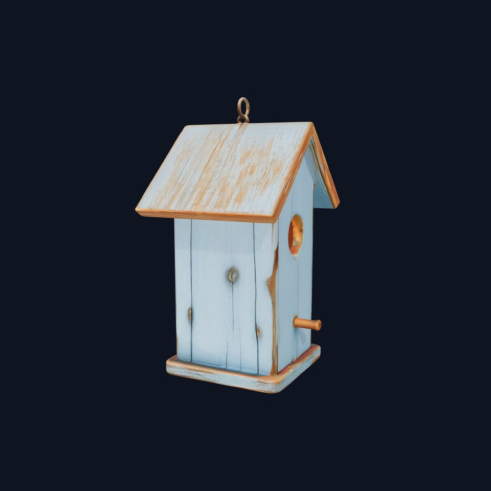 Rustic Wooden Birdhouse Model Pack with PBR Textures viewer poster
