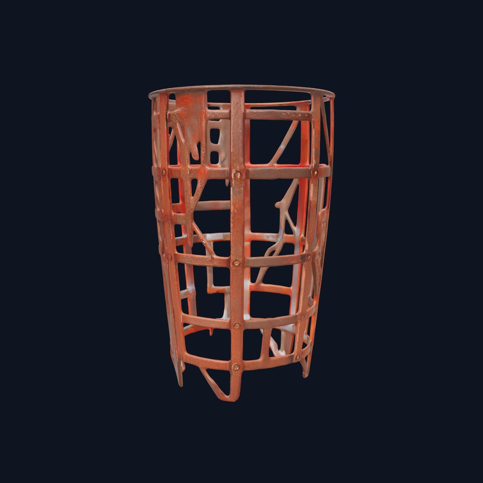 Rustic Metal Basket Model Pack for Decor and Design Projects