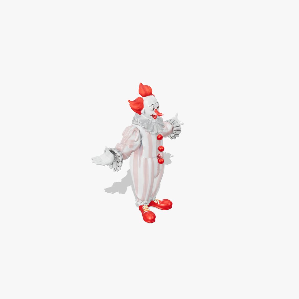 Friendly Circus Clown D Model with PBR Textures and Mixamo Rig
