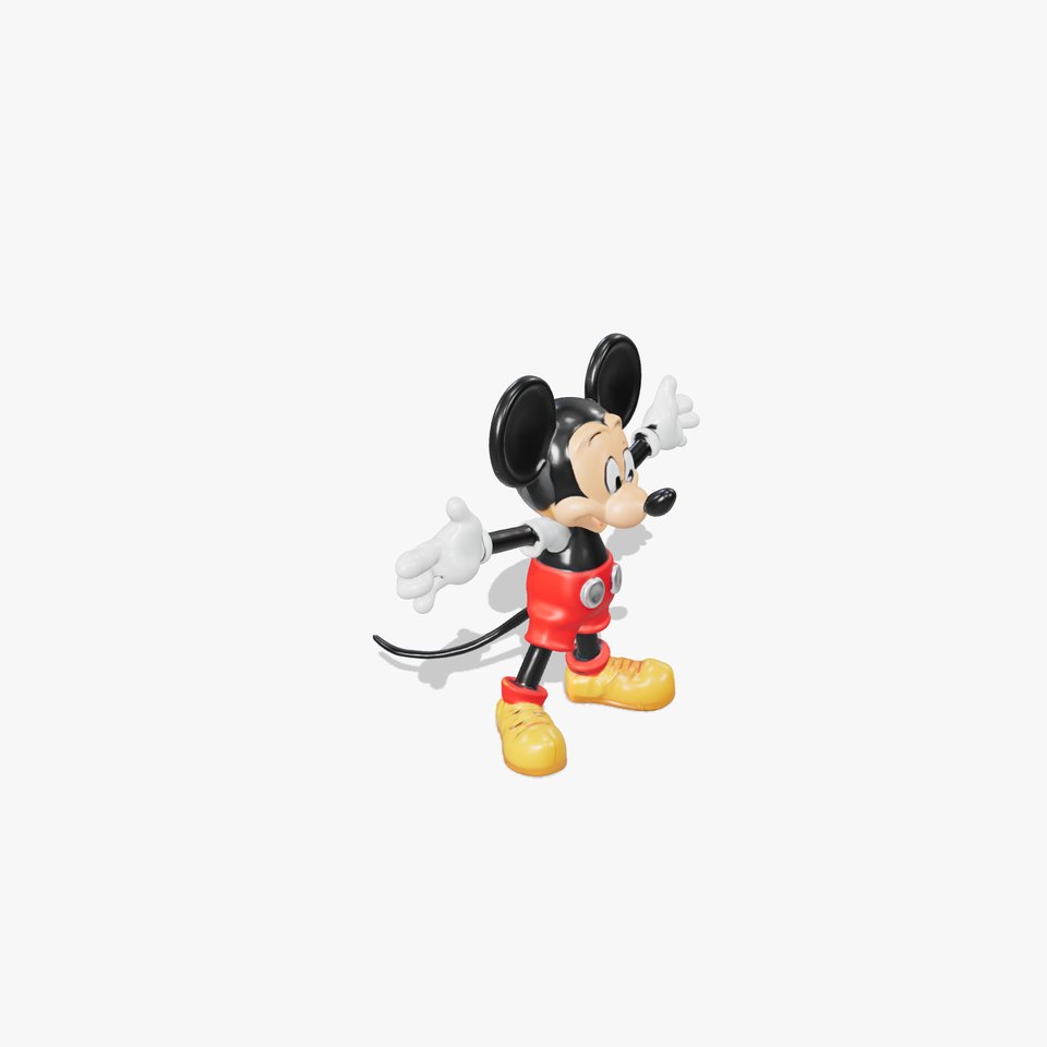 Cartoon Mouse Character with Red Shorts and Yellow Shoes D Model
