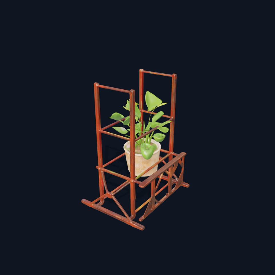 Rustic Iron Plant Stand model pack