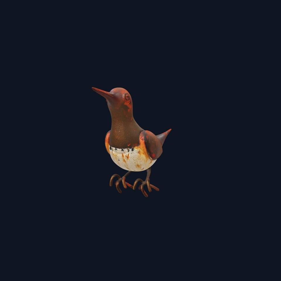 Stylized Bird Sculpture Model Pack