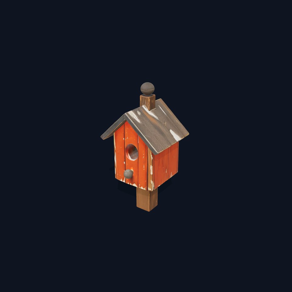 Rustic Wooden Birdhouse Model Pack