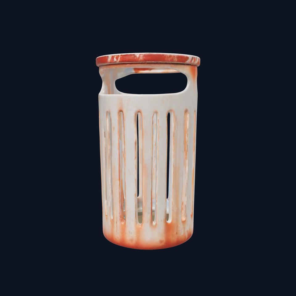 Urban Steel Trash Bin Model Pack