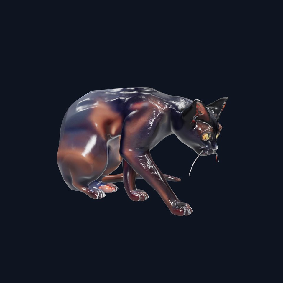 Realistic Black Cat Model Pack for Animation and Games