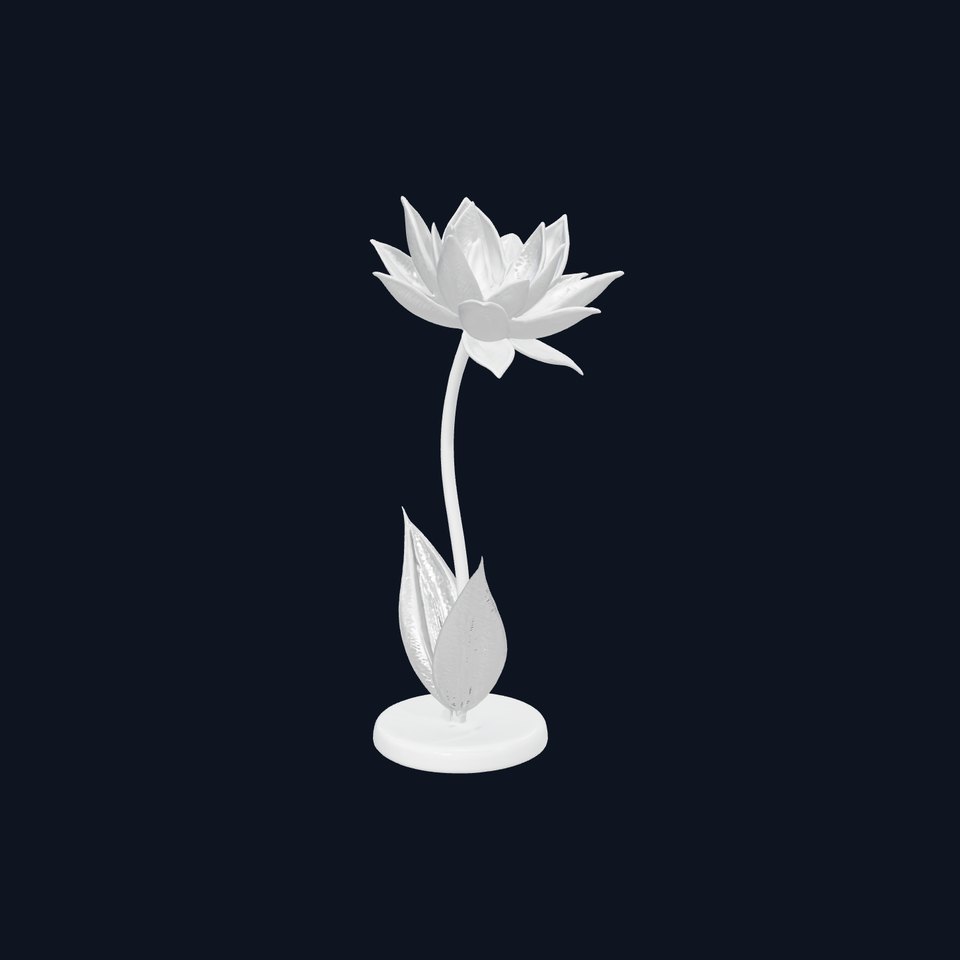 Metallic Lotus Flower Sculpture D Model Pack