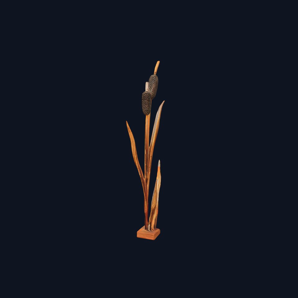 Decorative Cattail Sculpture Model Pack