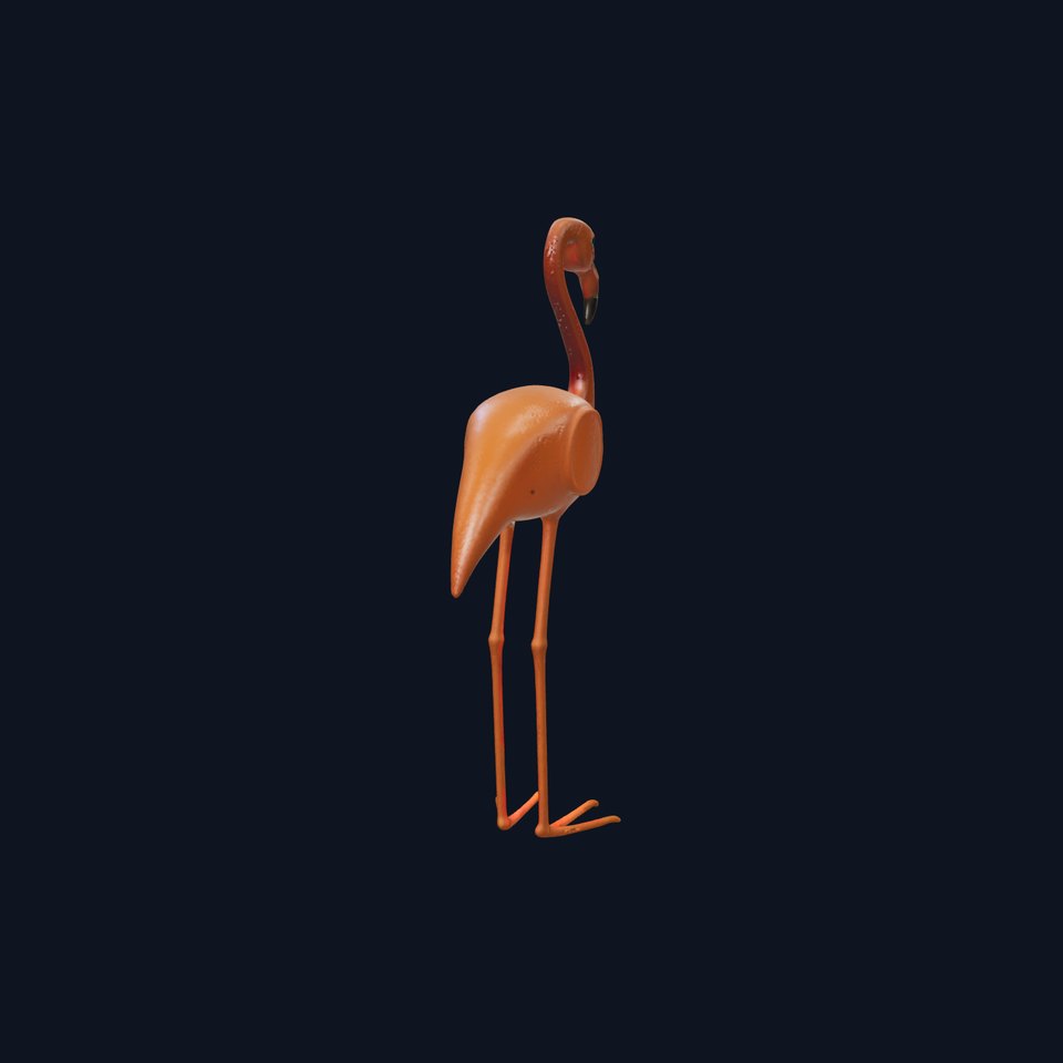 Elegant Flamingo Sculpture D Model Pack