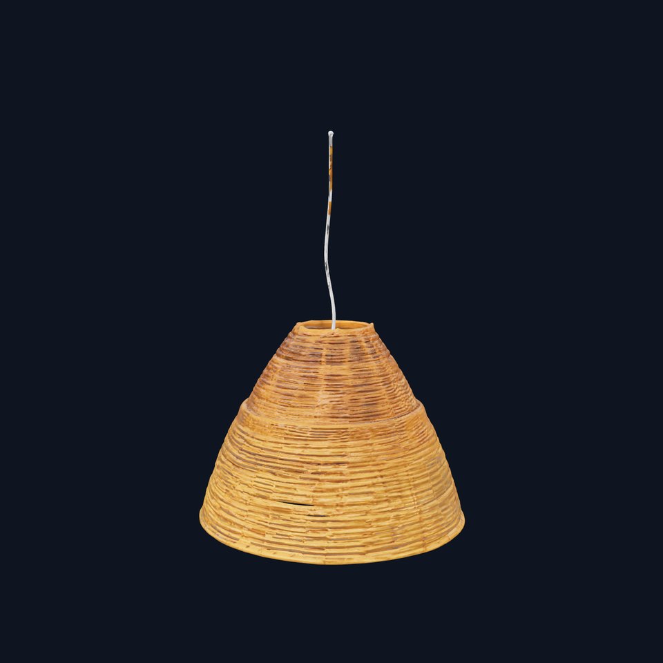 Woven Rattan Pendant Light Model Pack