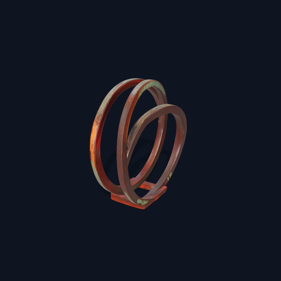 Industrial Rusty Ring Sculpture Model Pack