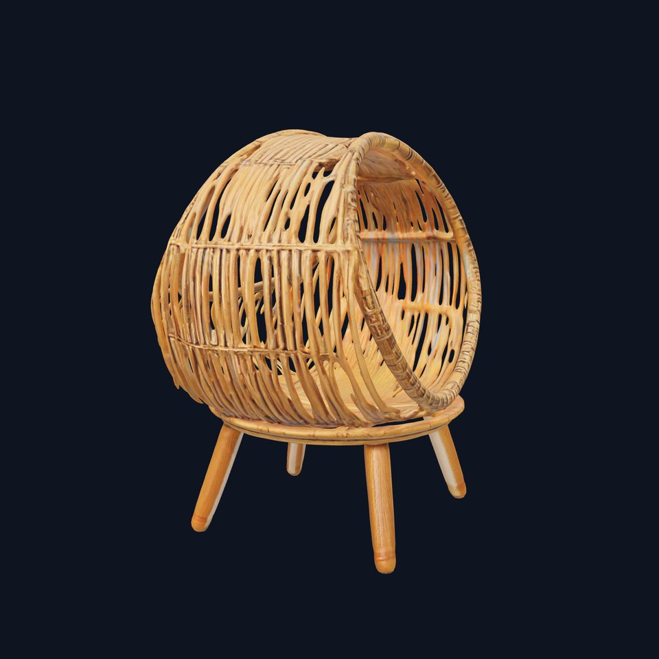 Wicker Cat Bed D Model Pack