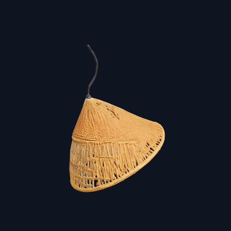 Modern Rattan Pendant Light Model Pack