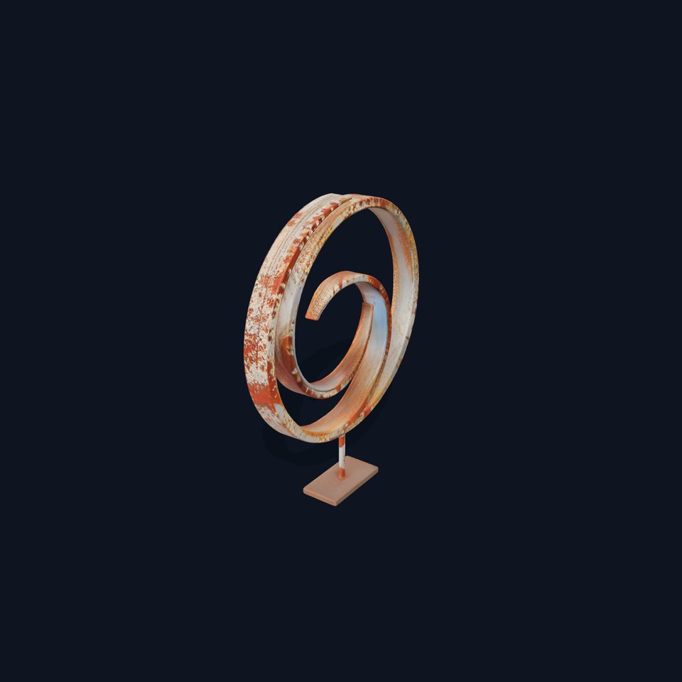 Rustic Spiral Art Sculpture Model Pack