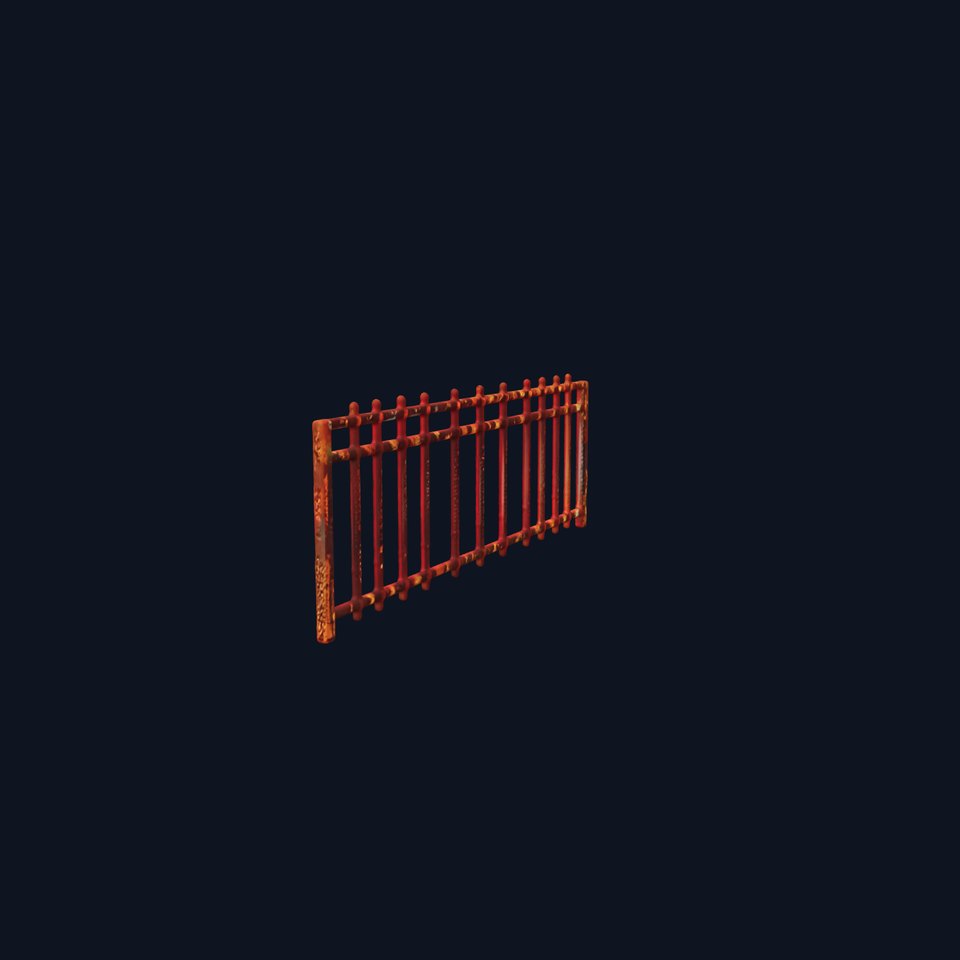 Rusty Metal Fence Model Pack