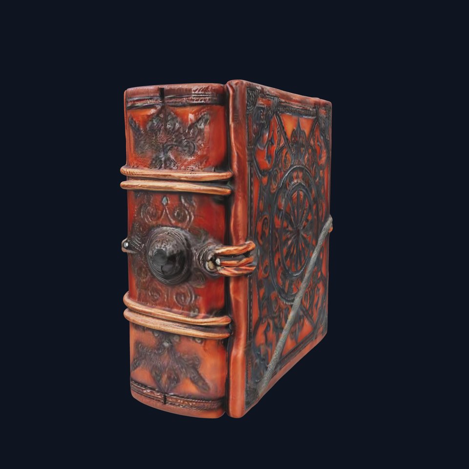 Ornate Medieval Book Model Pack with Detailed Carved Cover