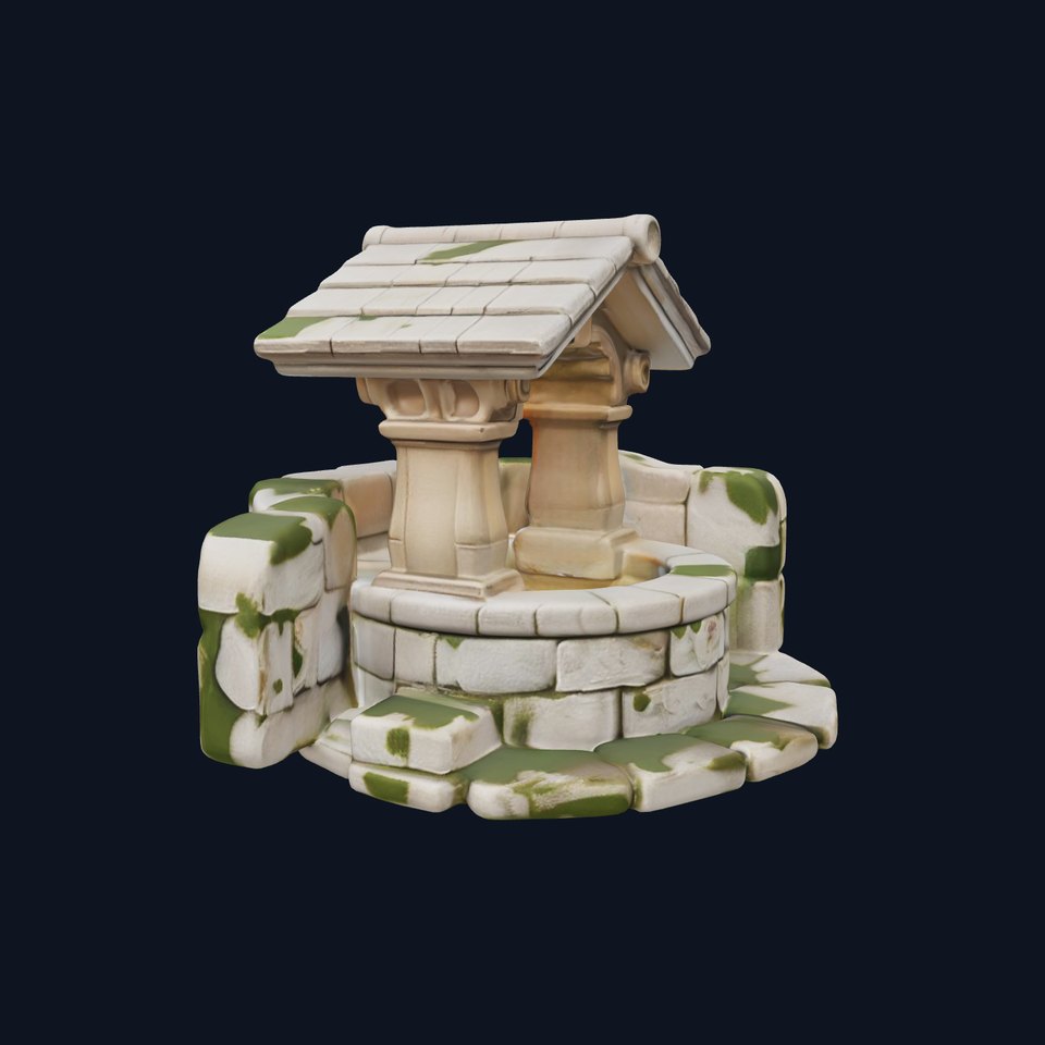 Rustic Stone Wishing Well Model Pack