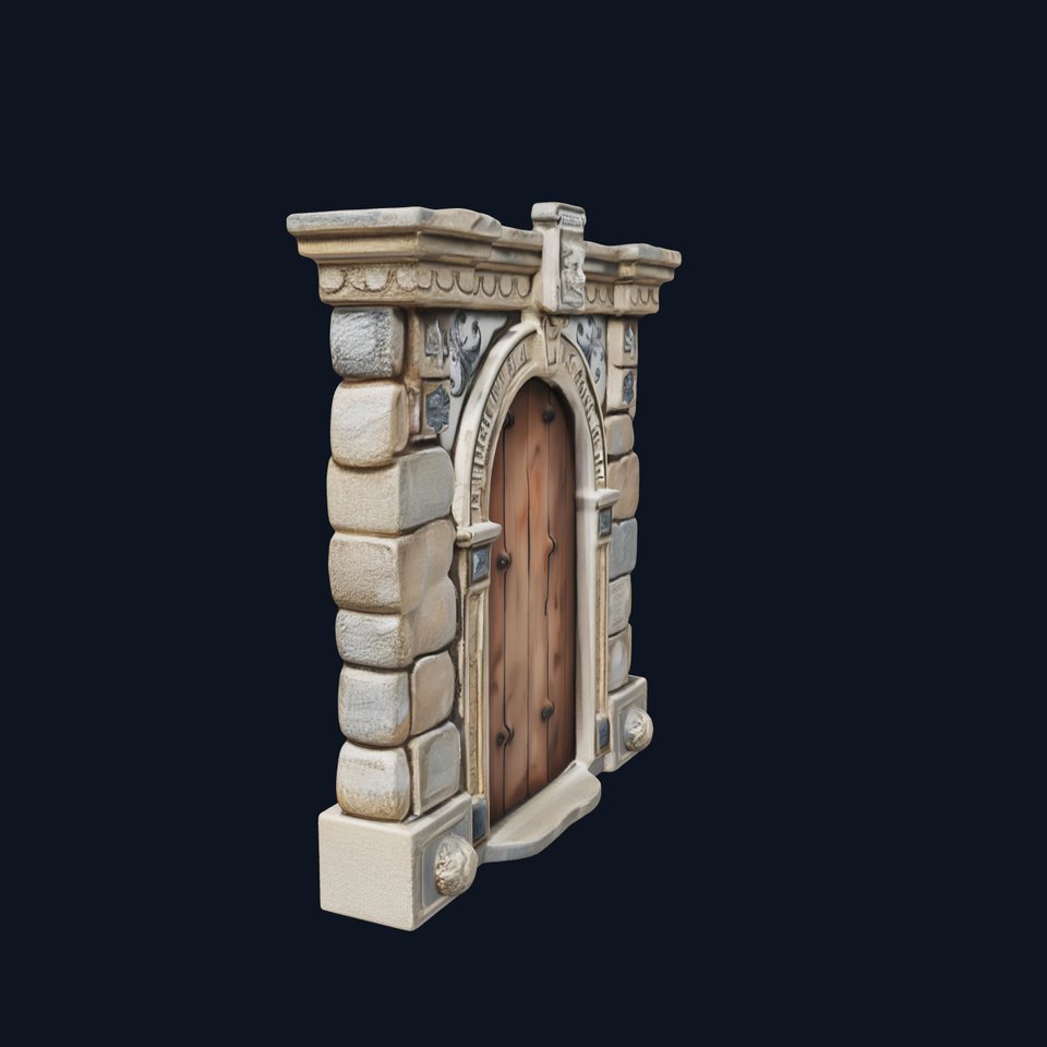 Gothic Stone Archway Door Model Pack